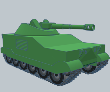 3D модель Танк из мультфильма Полигон 1977