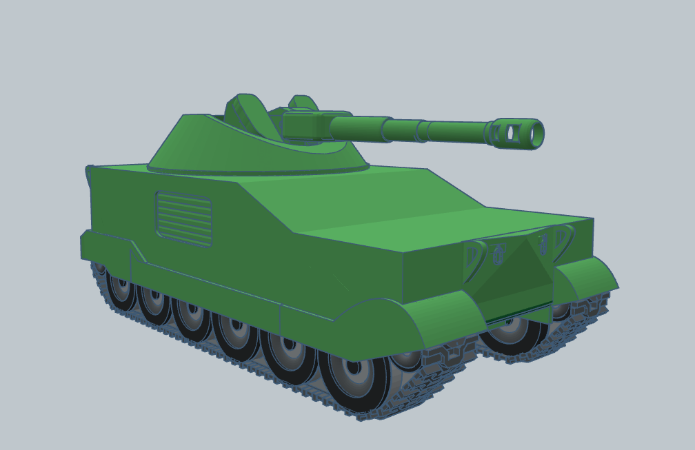 3D модель Танк из мультфильма Полигон 1977