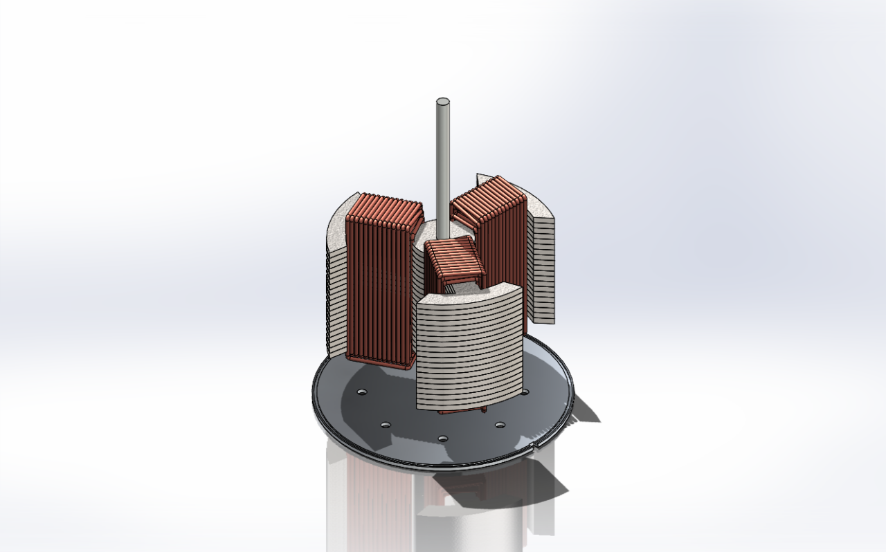 3D модель 3D-модель   электродвигателя постоянного тока серии dc-motor-202