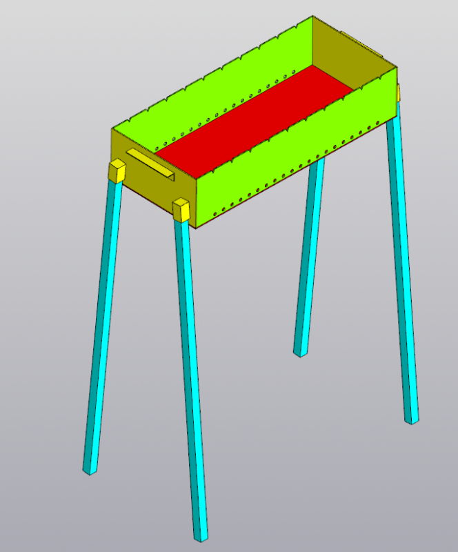 3D модель Мангал 700х300х150 мм