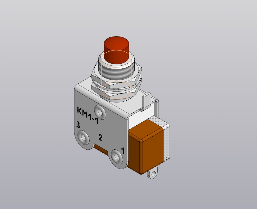 3D модель Кнопка малогабаритная КМ1-1 ОЮ0.360.011 ТУ