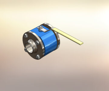 3D модель Кран Batu BBTKV-FS Dn65 Pn40 шаровый межфланцевый в сборе с фланцем воротниковым ДУ65