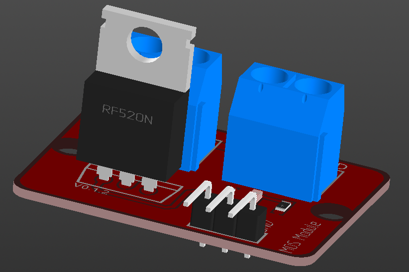 3D модель Силовой драйвер Mosfet RF520N