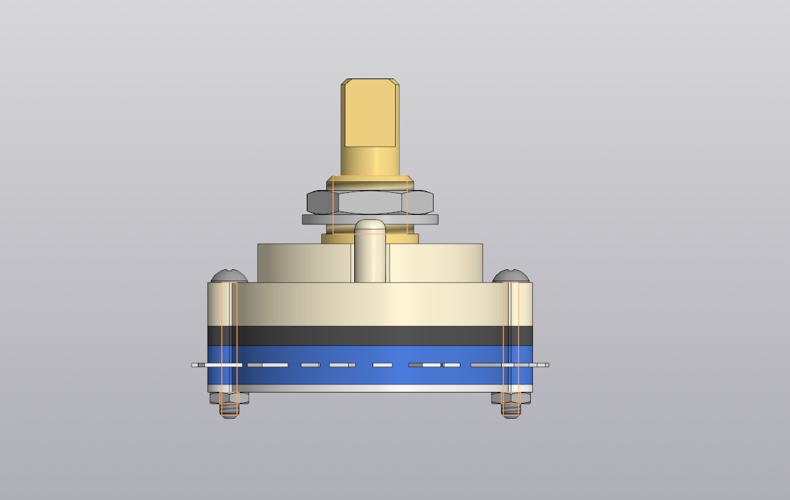 3D модель Переключатель галетный 16F RCL371-1-1-8 (SRL38-1-1-8-7-16F-2-0)