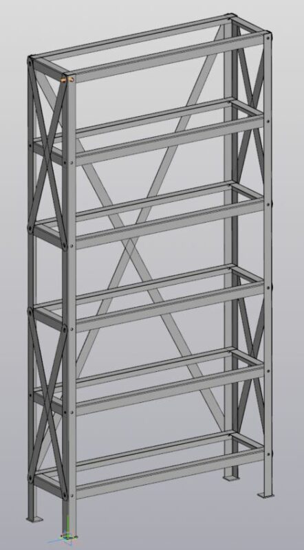 3D модель Стеллаж 300×1000×2000 мм