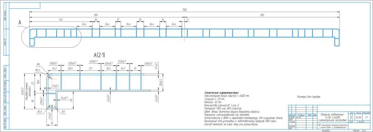 3D модель Профиль подоконный S=20