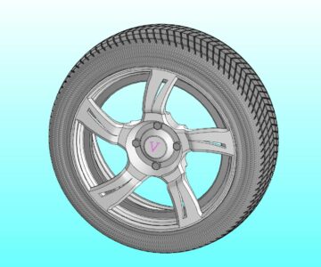 3D модель Колесо автомобиля 17 дюймов