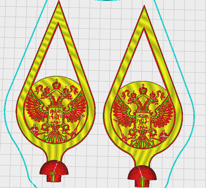 3D модель Навершие с 2-м орлом