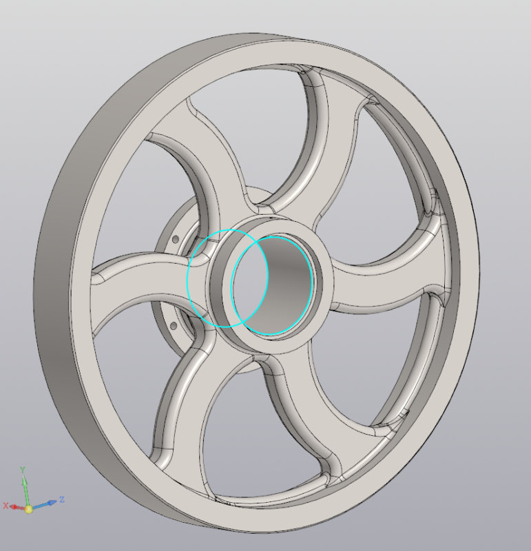 3D модель 3д модель маховика с чертежом