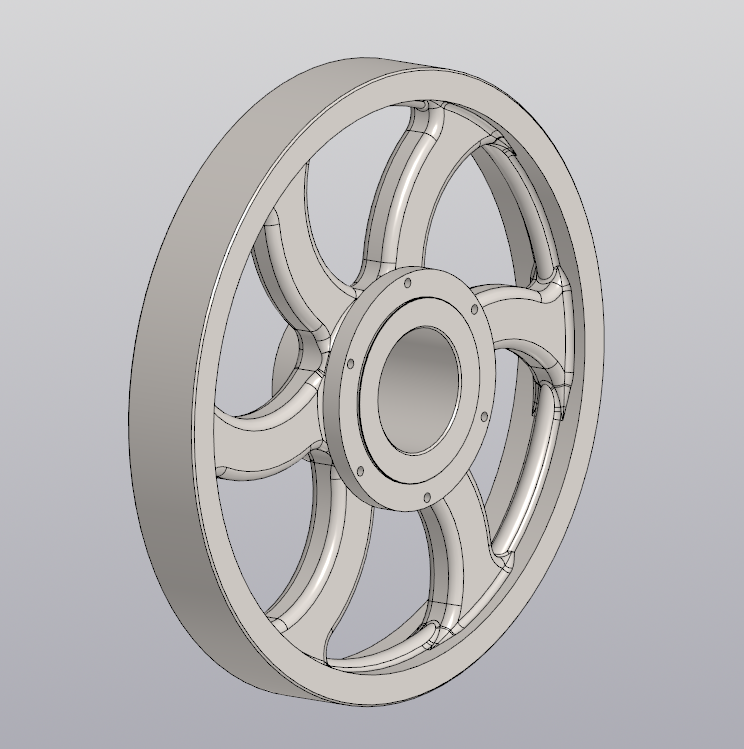 3D модель 3д модель маховика с чертежом