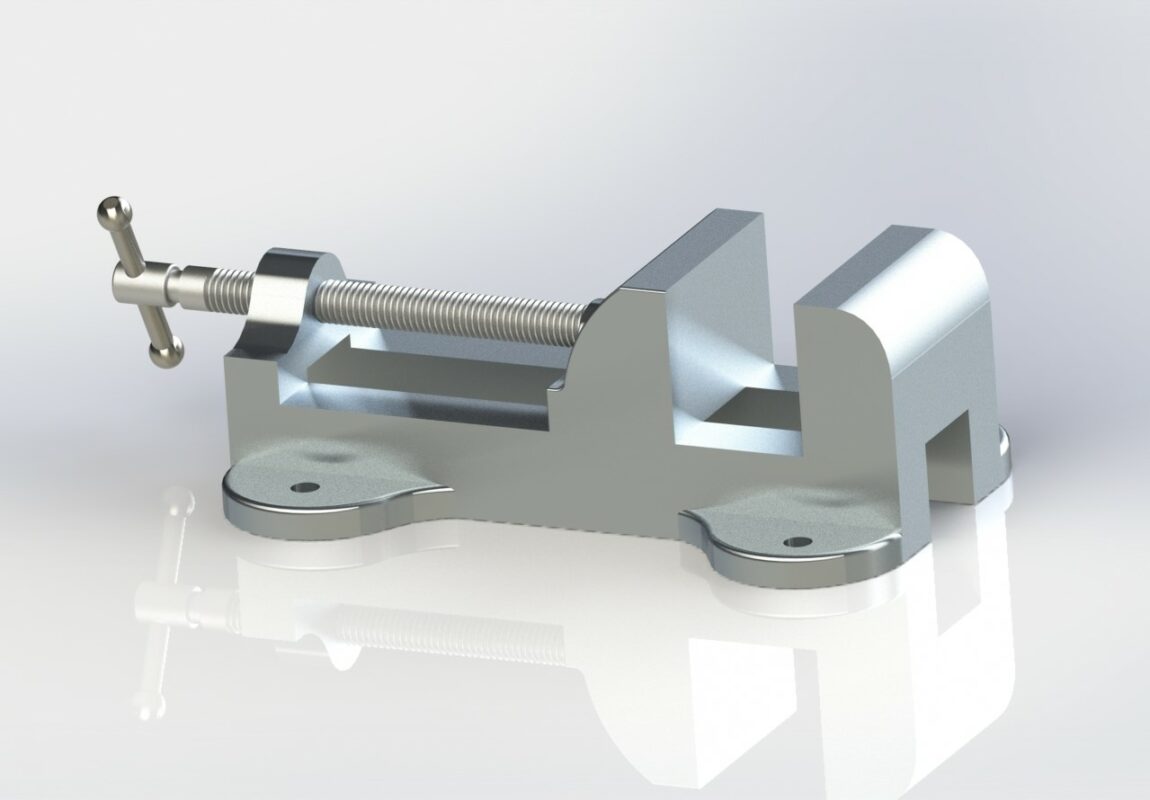 Чертеж Настольные тиски в SolidWorks