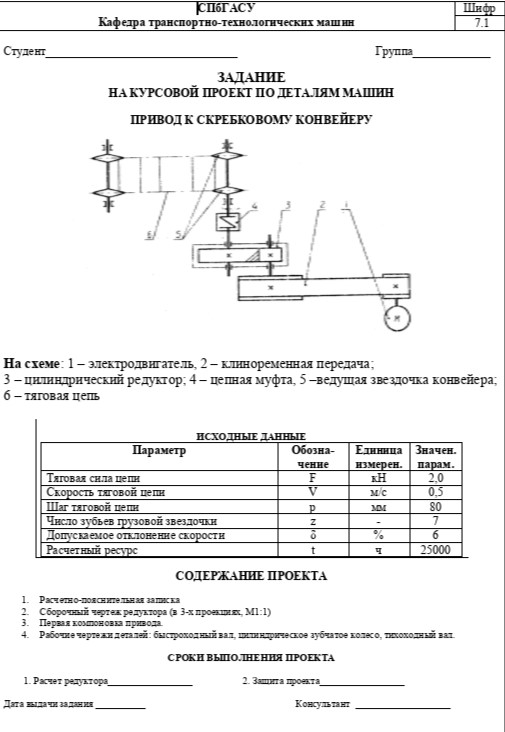 Чертеж Привод к скребковому конвейеру uобщ-17,45