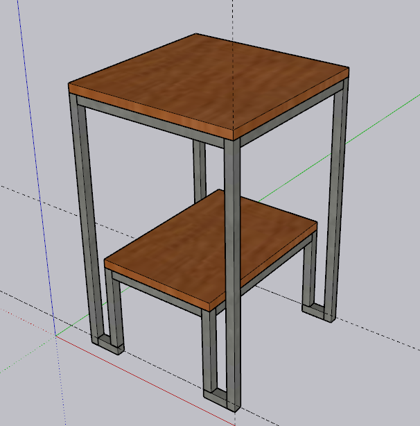 3D модель Табурет с полочкой 400*400*620