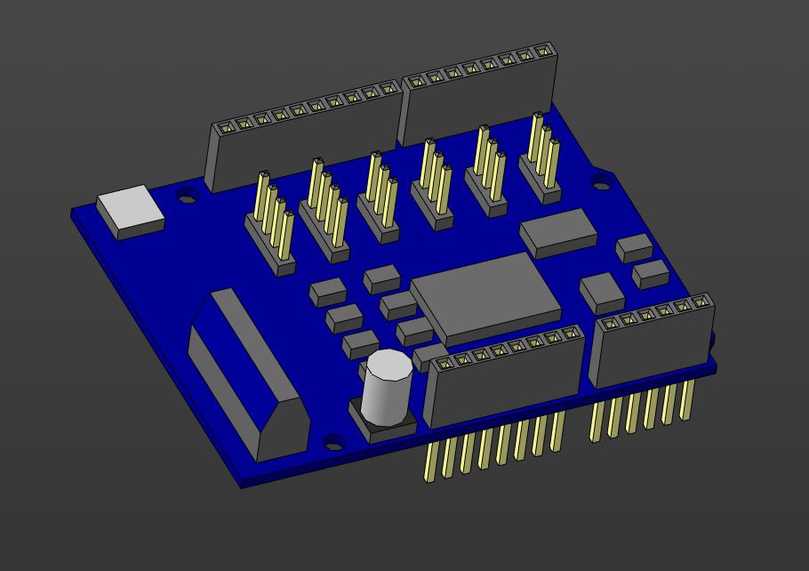 3D модель 3D модель платы Motor Shield Arduino L298P
