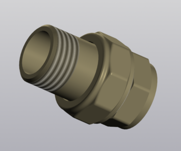 Чертеж Сгон разъемный (американка) DN15 1/2" ВР/НР латунь