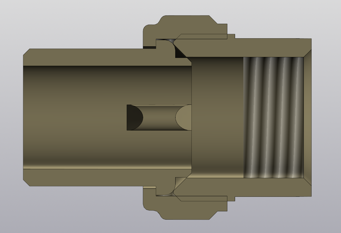 Чертеж Сгон разъемный (американка) DN15 1/2" ВР/НР латунь