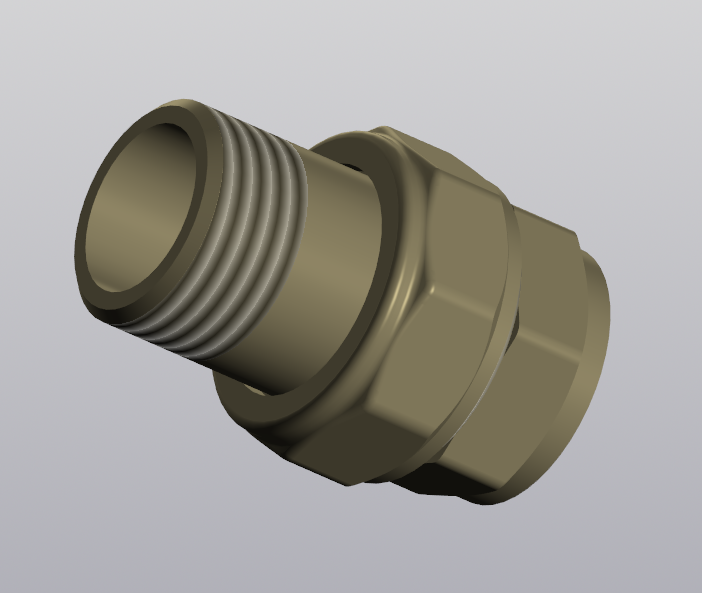 Чертеж Сгон разъемный (американка) DN15 1/2" ВР/НР латунь