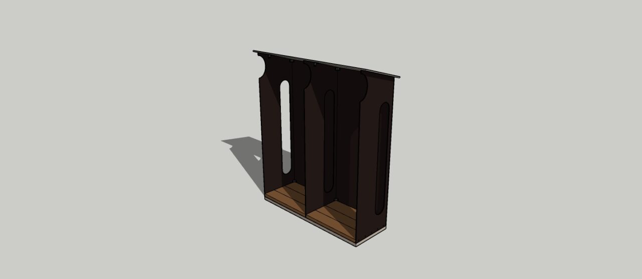 3D модель Дровница 1500x500x1800мм
