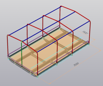 3D модель Каркас для тента на прицеп ЧПБА