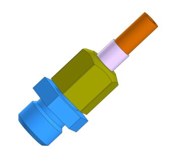 3D модель Медный развальцовочный прямой соединитель