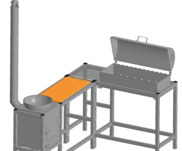 3D модель Мангальная зона 1310х1850х1000 с печью