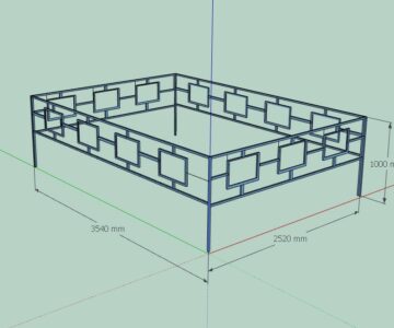 3D модель Ограда 3540х2520х1000