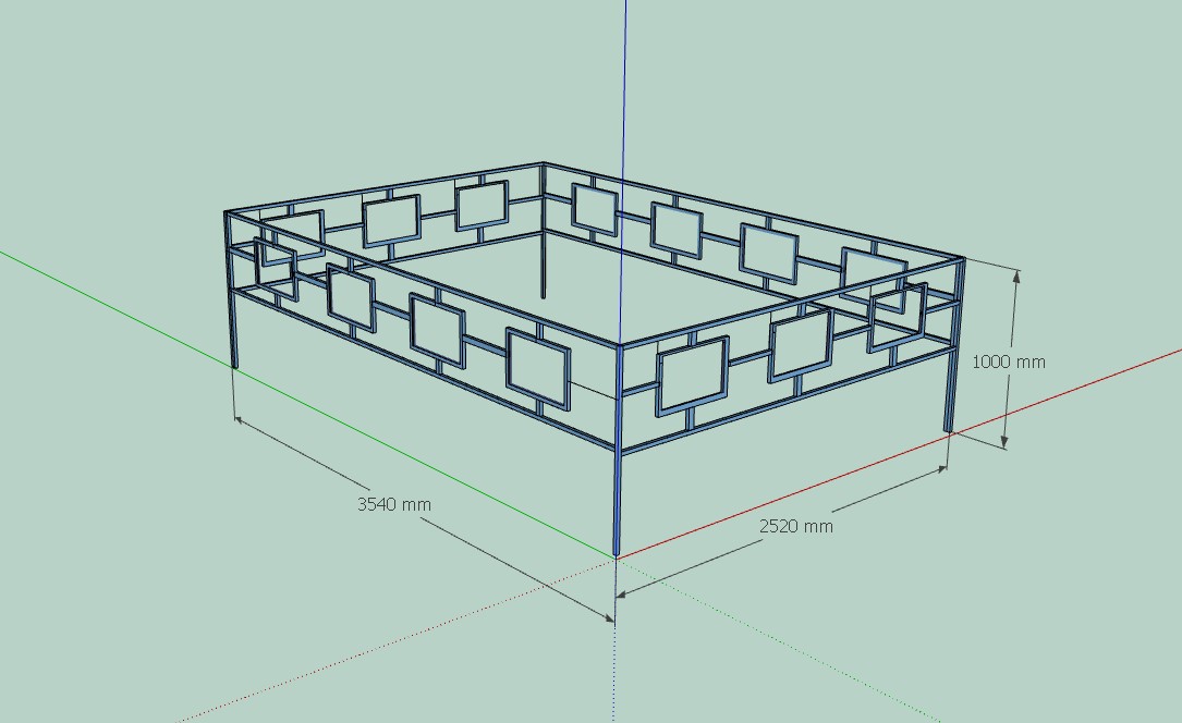 3D модель Ограда 3540х2520х1000