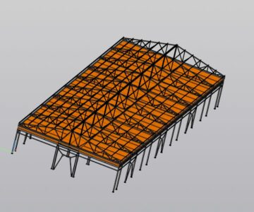 3D модель Металлический каркас строения 36000х15000х6485