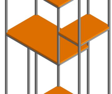 3D модель Стеллаж комбинированный на металлическом каркасе 2250х1000х476 мм