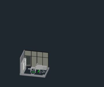 3D модель Обустройство офисных помещений (кабинет руководителя, рабочая зона, зона ресепшен)