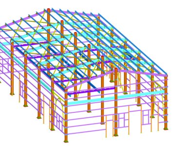 3D модель Здание технологическое 25,75х14,4 (каркас)