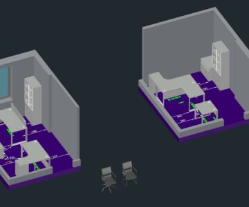 3D модель Обустройство двух офисных помещений