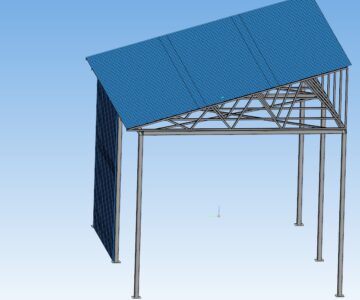 3D модель Навес металлопрофиль 7000х5000х4600 мм