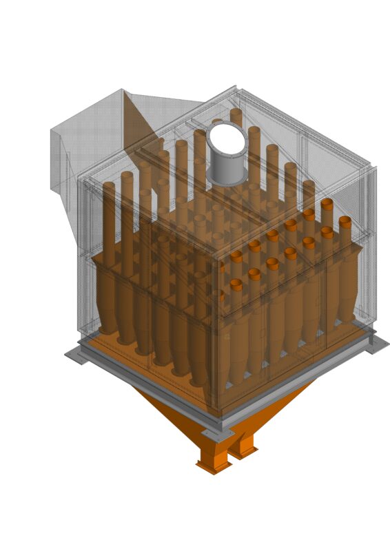 3D модель Батарейный циклон БЦ2*7