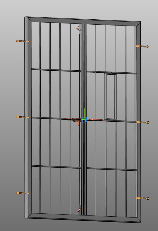 3D модель Решетка дверная 2024 × 1400 × 50 мм