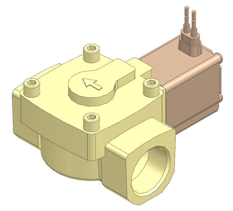 3D модель Двухходовой электромагнитный (соленоидный) клапан SMC VXD262NA