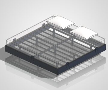 3D модель Плавающая кровать - 203х203х30 см (большая двуспальная)