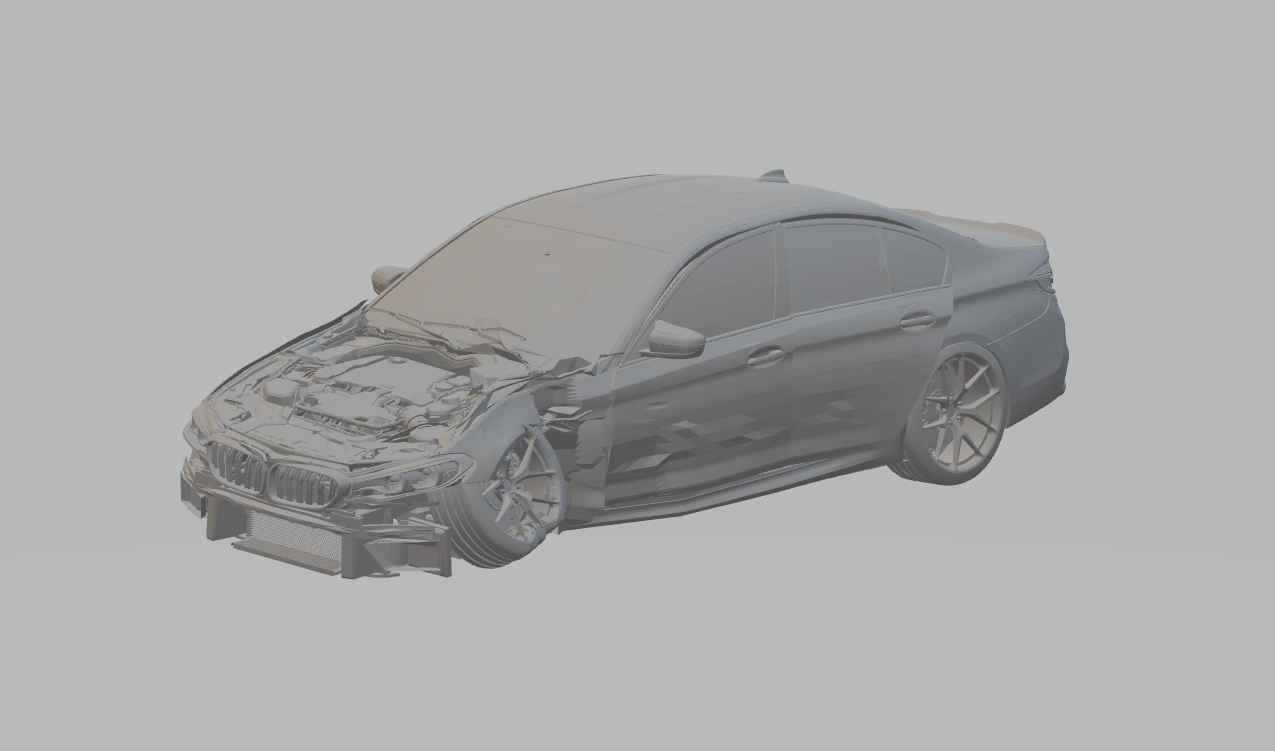 3D модель BMW M5 F90 3д модель в разбитом состоянии