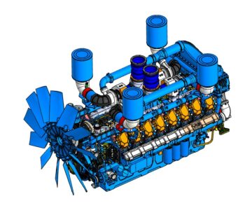 3D модель Двигатель 16M33-ECU-1500rpm Baudouin (1680кВт)