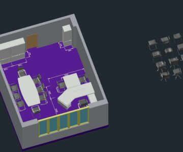 3D модель Кабинет руководителя со столом переговоров