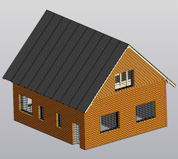 3D модель Коттедж 1050х9537х8380 мм