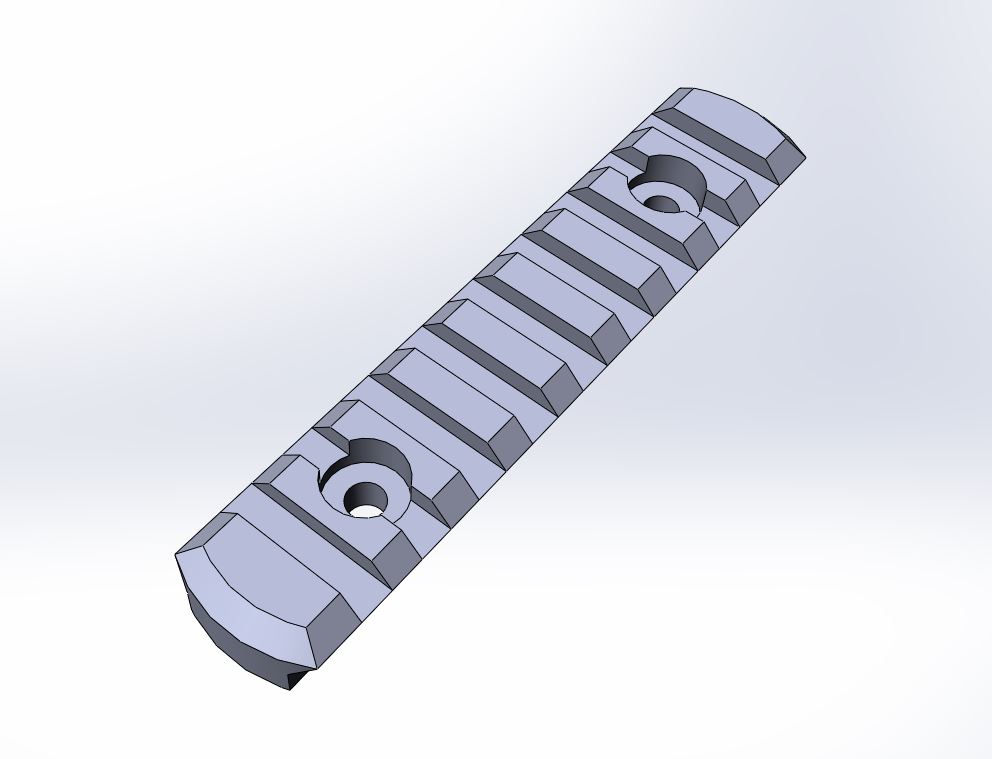 3D модель Модель планки пикатини, 1:1 100мм