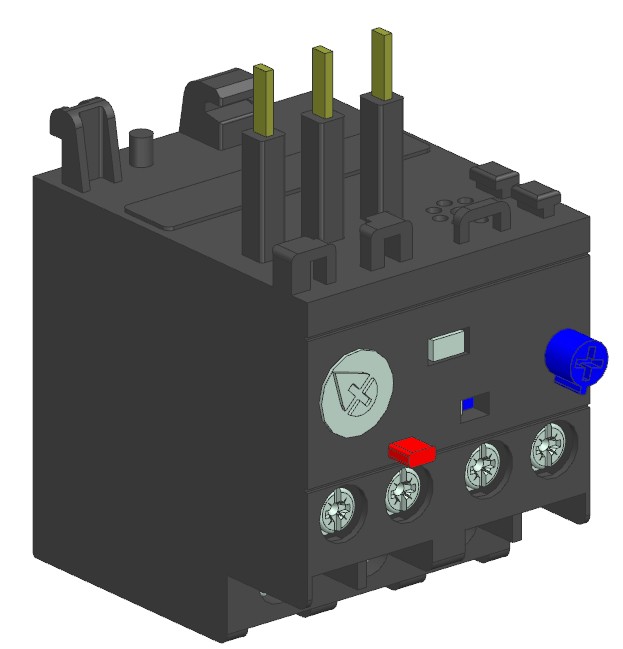 3D модель Реле перегрузки ABB E16DU-1.0+монтажный комплект
