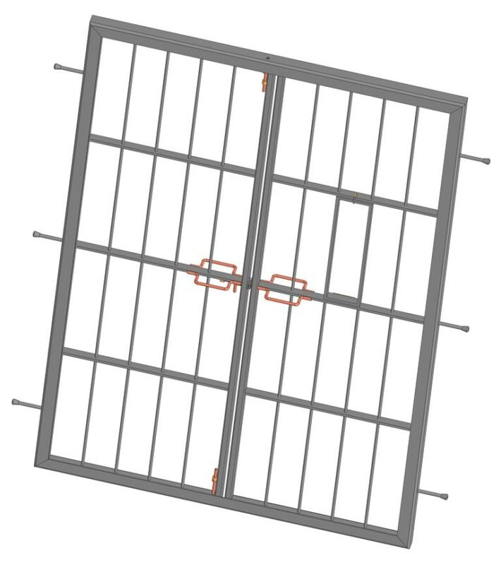 3D модель Решетка дверная 2024 × 1400 × 50 мм