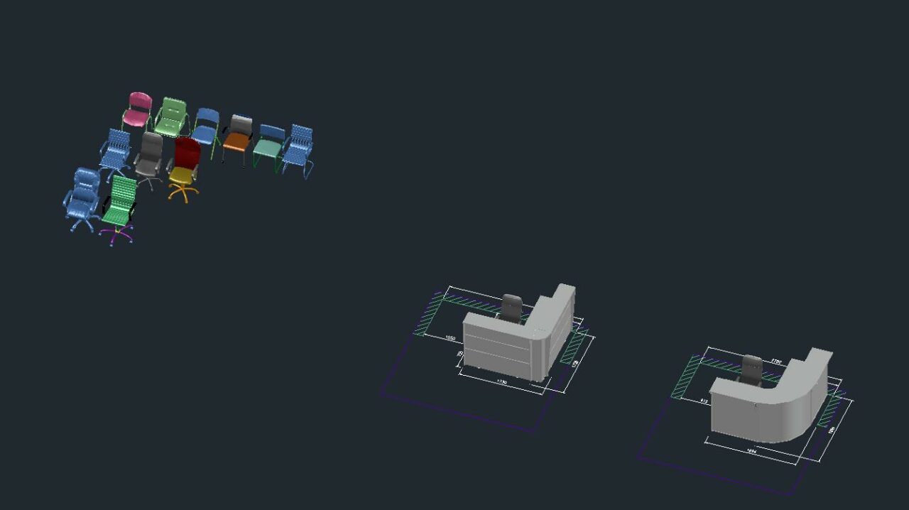 3D модель Стойка ресепшн в двух вариантах