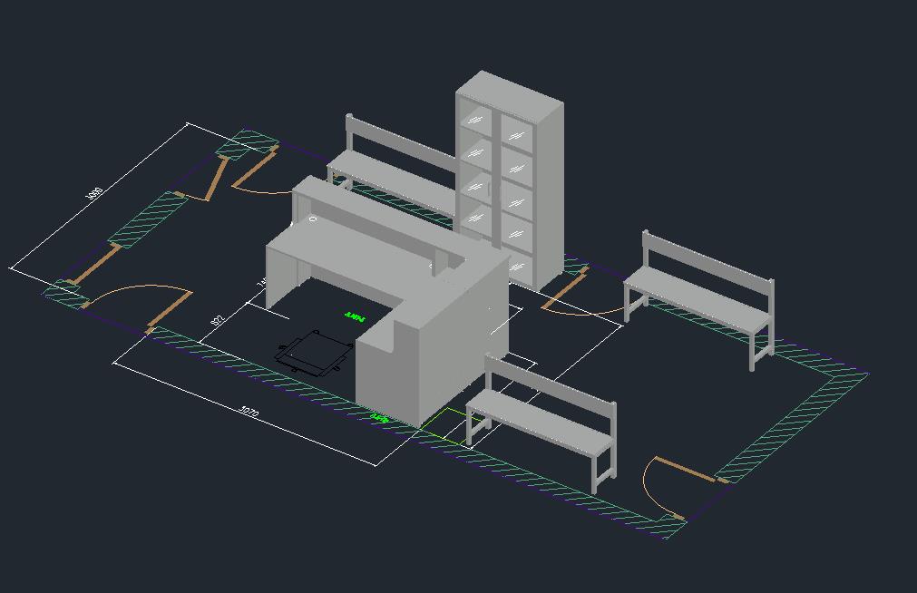 3D модель Оформление стойки ресепшен в ветеринарной клинике