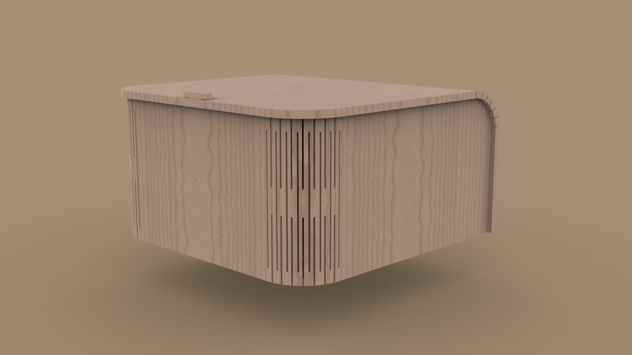 3D модель Шкатулка из фанеры (120х118х63)