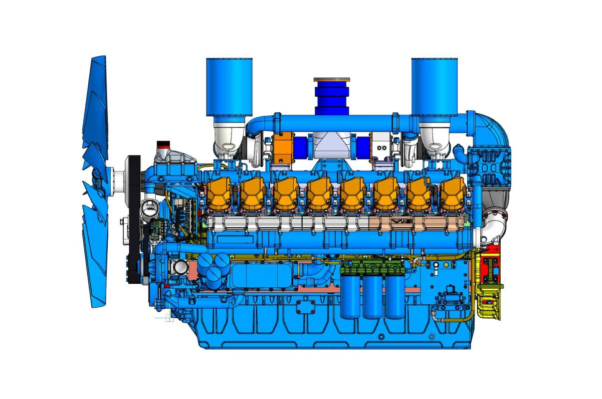 3D модель Двигатель 16M33-ECU-1500rpm Baudouin (1680кВт)