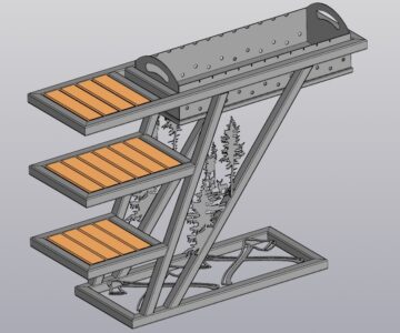 3D модель Мангал съемный со столиком и полками