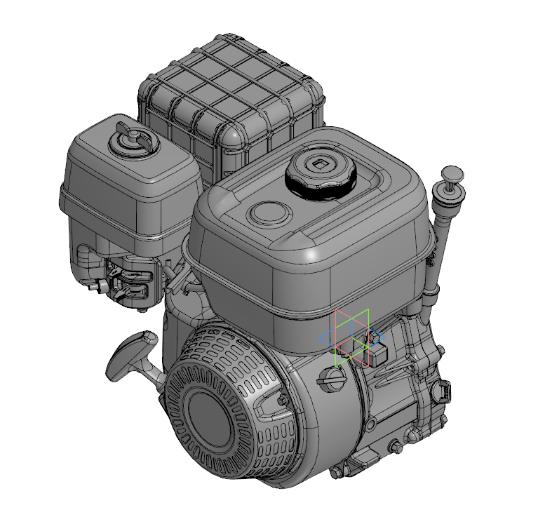 3D модель Двигатель бензиновый Zongshen GB270B 9л.с.
